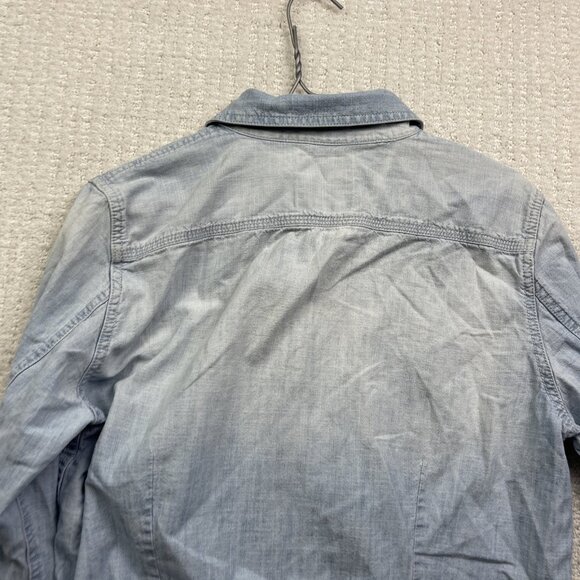 American Eagle Men Size L Denim Long Sleeve Jean Button Up Shirt Western Cowboy - Picture 13 of 13